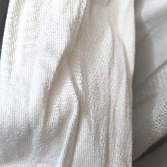 🔖 Denver Hayes Soft XL white knit cotton sweater w/ two weaves hanky hem VGUC - Picture 7 of 7